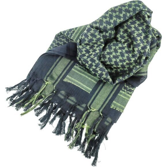 ⚡Men Black Green 100% Cotton Military Shemagh Tactical Keffiyeh Scarf Wrap - Picture 3 of 7